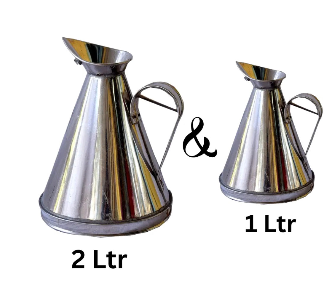 Oil Measure GI Steel Container Combo Pack | 1 Litre & 2 Litre Galvanized Steel Measuring Container | Fuel & Oil Measuring Can for Petrol Pump & Industrial Use