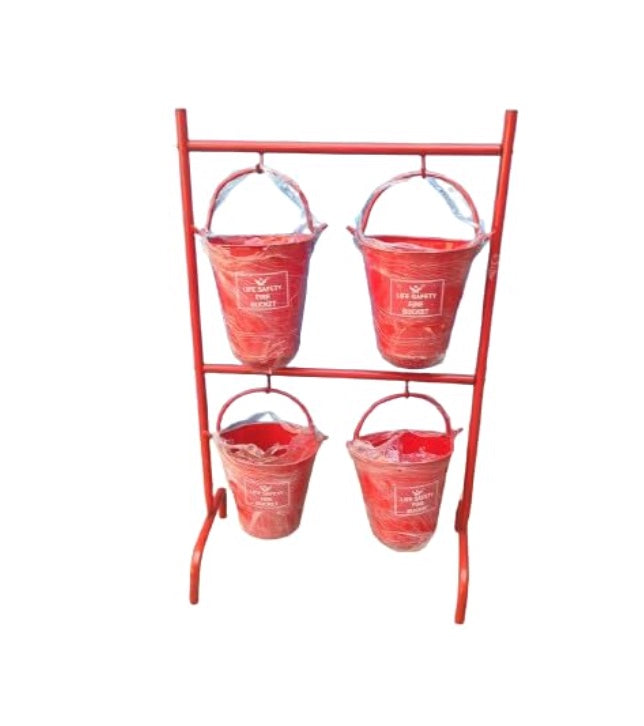 MS Fire Bucket Stand with Canopy (Red)(3.5 X 1 X 3.5 Inch)
