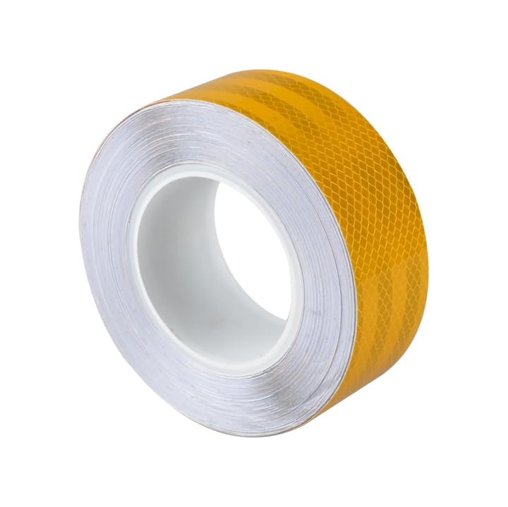 CHANDOKS Reflective Radium Warning Water Proof Tape For road safety purpose Night Safety Sticker High Intensity, Heavy Duty quality 2 Inch x 50 Meter (Yellow)