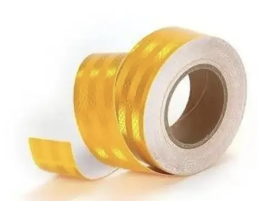 Reflective Radium Warning Water Proof Tape For road safety purpose Night Safety Sticker High Intensity, Heavy Duty quality 2 Inch x 50 Meter (Yellow)