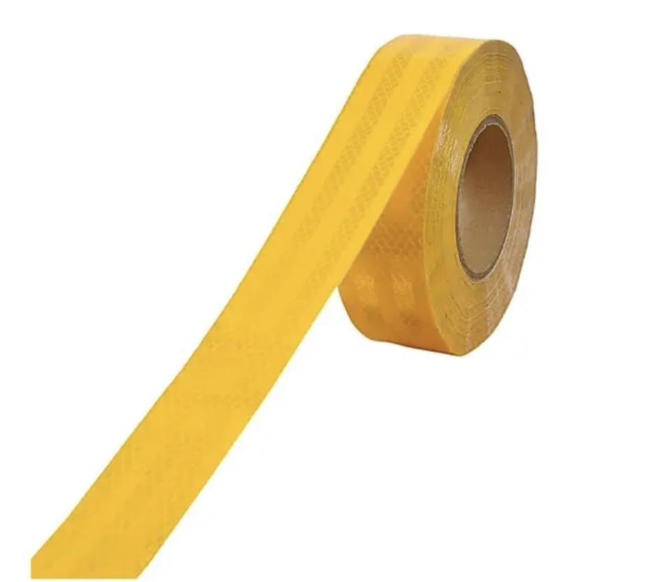 CHANDOKS Reflective Radium Warning Water Proof Tape For road safety purpose Night Safety Sticker High Intensity, Heavy Duty quality 2 Inch x 50 Meter (Yellow)