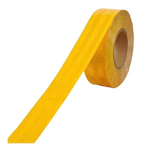 Reflective Radium Warning Water Proof Tape For road safety purpose Night Safety Sticker High Intensity, Heavy Duty quality 2 Inch x 50 Meter (Yellow)