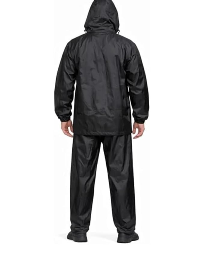 Rain Jacket & Pant Set | Waterproof Outdoor Protective Wear | Adjustable Elastic Waist, Full Zipper with Storm Flap, Hook-and-Loop Closure, Hooded Design, Outdoor Protective Wear