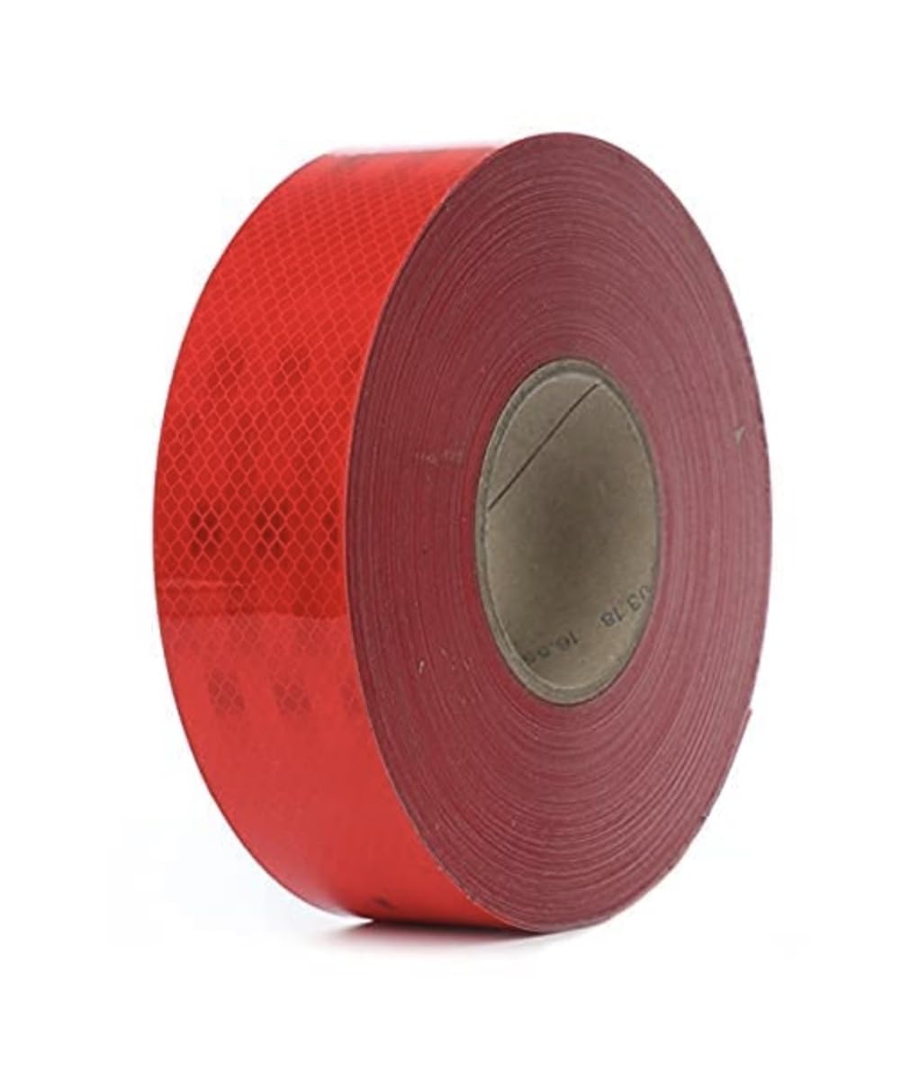 BOMBAY MS 2 MTR (EACH) X 2 INCH WIDTH Radium Reflective Warning Tape Waterproof For Multipurpose Uses Sticker High Intensity Conspicuity Red, Yellow & White