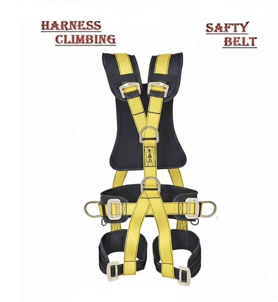 Safetymust Full Body Padded Safety Harness - Men's Safety Belt for Construction Height | Industrial-Grade Safety Solution for Construction, Industrial...