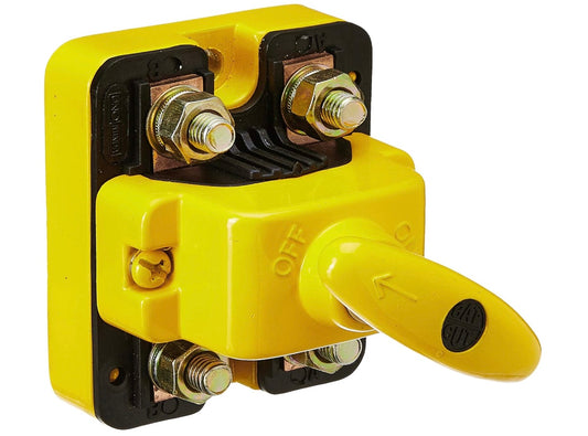 CHANDOKS Heavy Duty Battery Cut-Off Switch (Yellow) | Universal for HCV, Truck, Bus, TATA & Leyland | High Current Battery Isolator Master Disconnect Switch