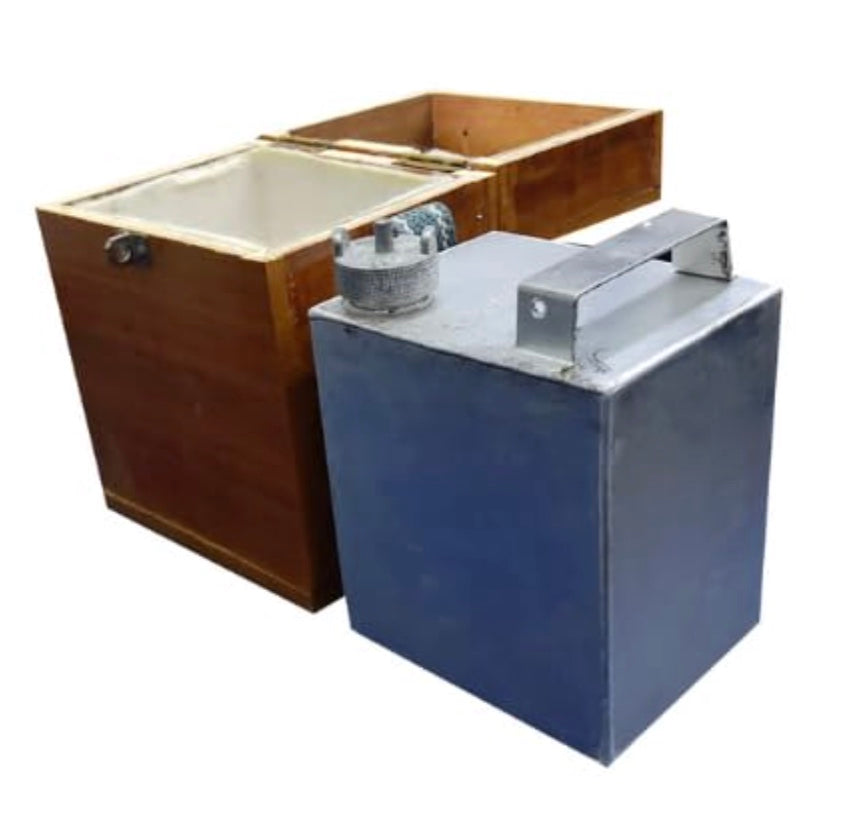 CHANDOKS Aluminum Fuel Sample Container with Premium Wooden Storage Box