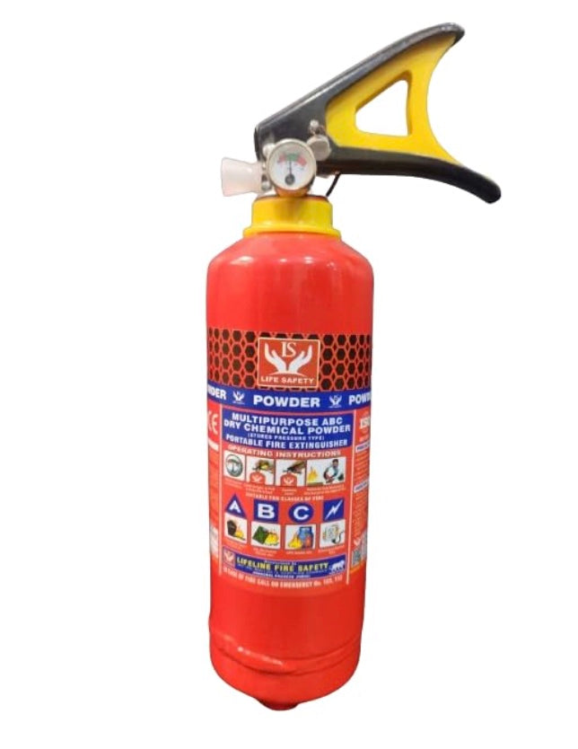 Life Safety MS ABC Fire Extinguisher (Red | 1 Kg)(1.3 X 5 X 1.3 Inch)
