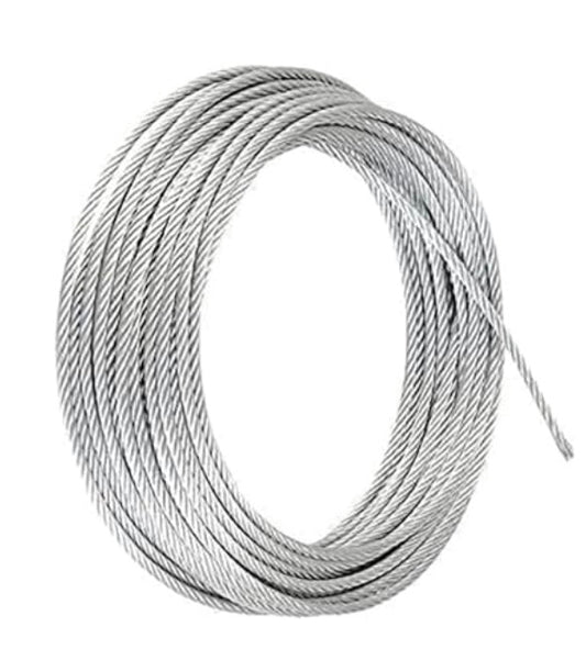 3mm Stainless Steel 304Quality Cable, Aircraft Cable for Deck Railing, 7 x 7 Strands Construction Braided Steel Cable, 33.FT Wire Rope Cable for Railing & Multiple Uses
