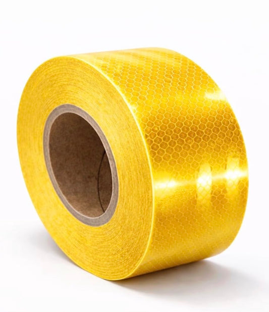 DALBIR High Intensity Water Proof Conspicuity Warning Reflective Radium Conspicuity Tape Sticker 2 Inch X 13 Meter Yellow