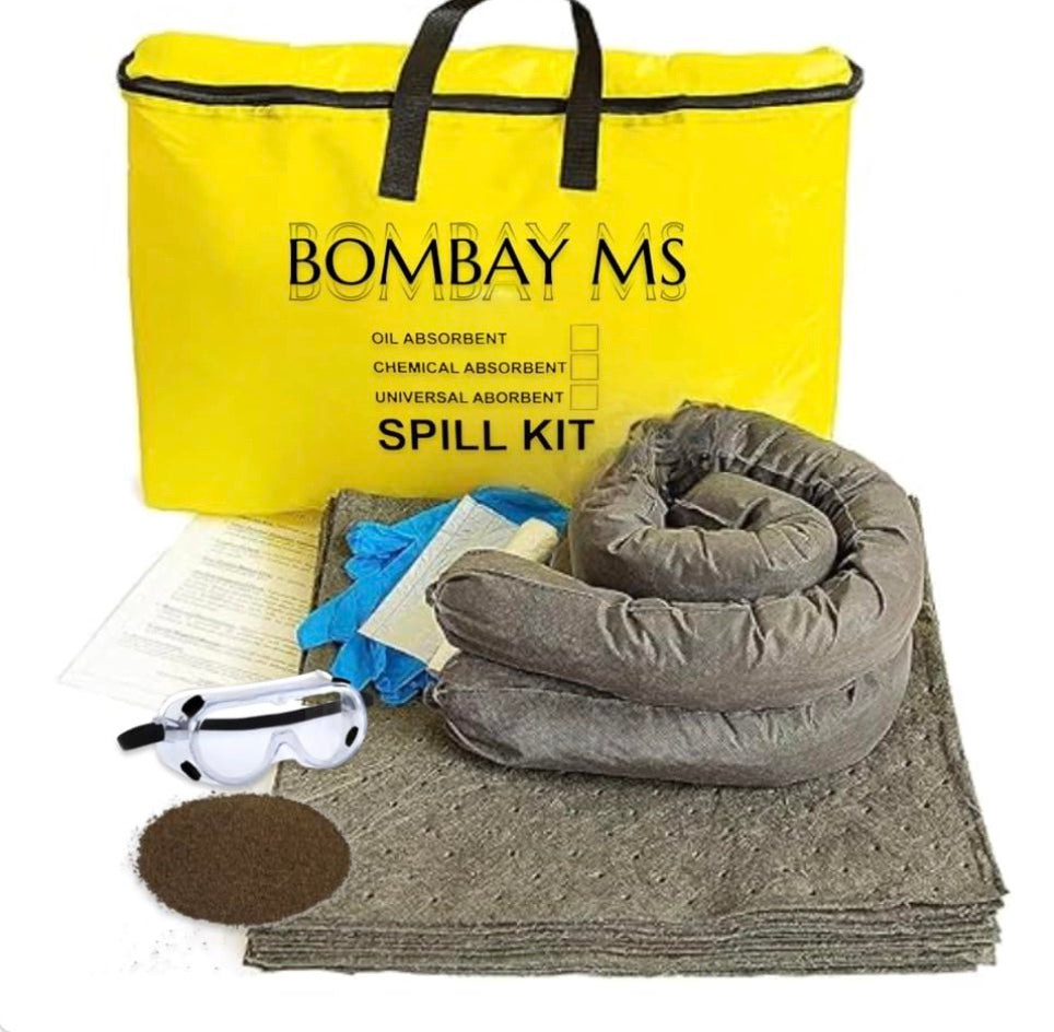 CHANDOKS Chemical Spill Kit | Industrial-Grade Hazmat Cleanup Solution with Absorbent Pads, Socks, Booms,Powder & Full Safety Gear – Rapid Response for Chemical, Acid & Solvent Spills (75 LITER)