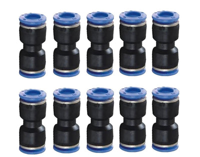 Premium 6mm Union Push-to-Connect Pneumatic Straight Connector (Pack of 10)