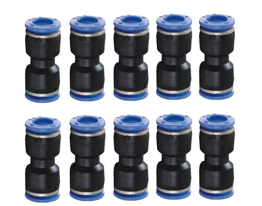 Premium 6mm Union Push-to-Connect Pneumatic Straight Connector (Pack of 10)