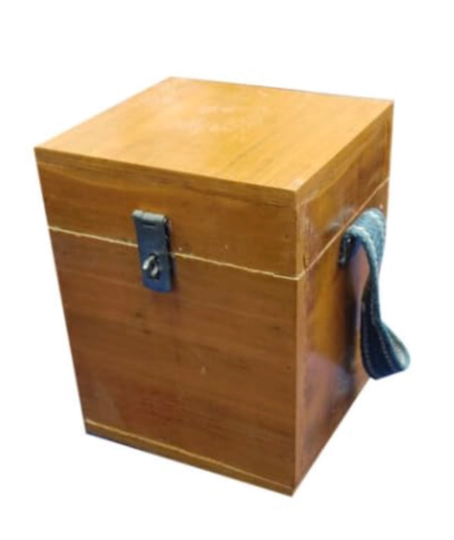 CHANDOKS Aluminum Fuel Sample Container with Wooden Storage Box, Leak-Proof Cap, for Petrol, Diesel, Kerosene Testing