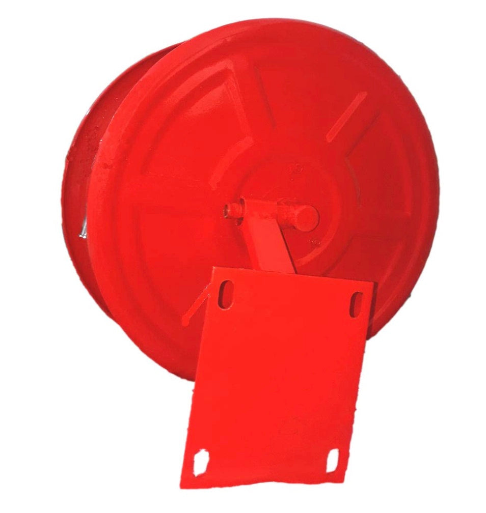 Chandoks Mild Steel First Aid Hose Reel Drum with 30 mtr Pipe and Nozzle (Red)