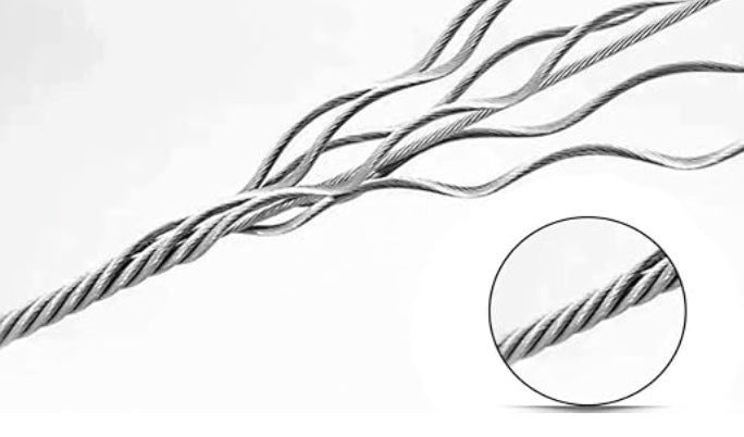 Wire Rope Cable, 3mm Diameter, 10 Meters Length, for Hoisting