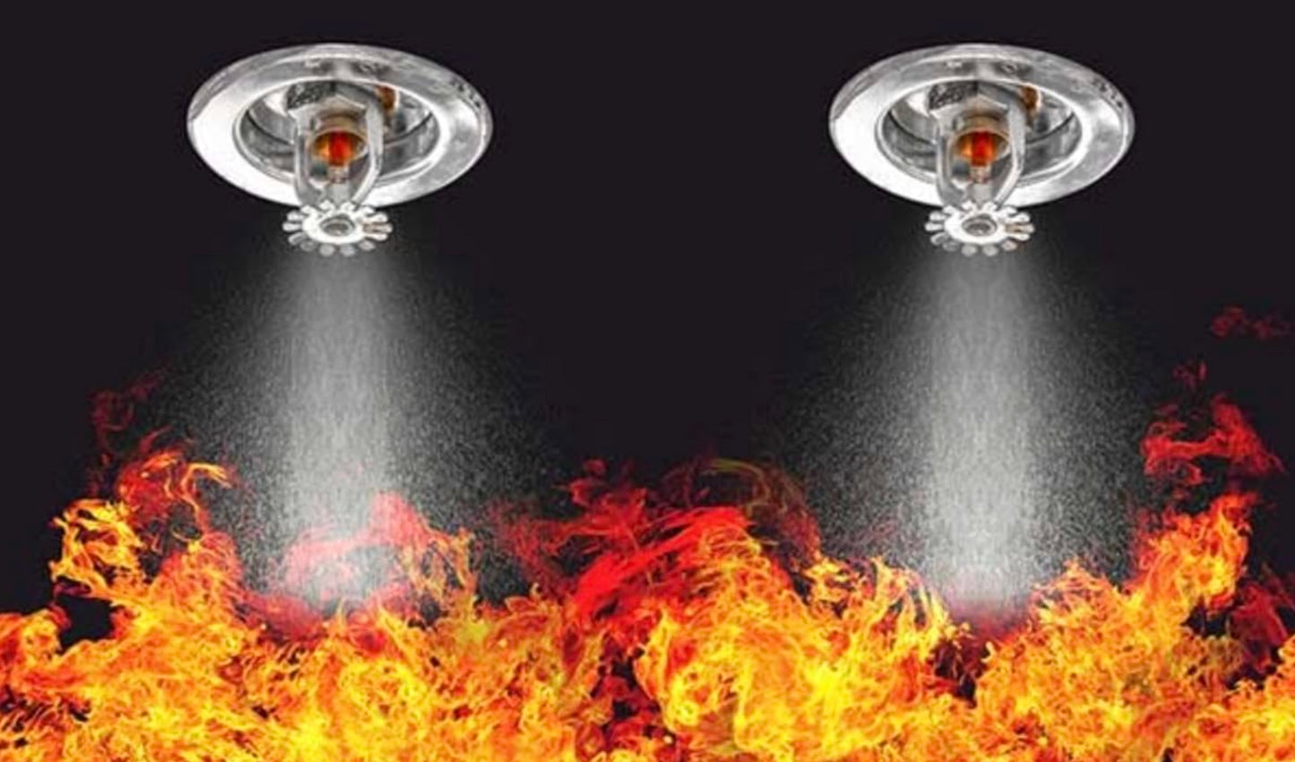 Chrome-Plated Automatic Fire Sprinkler Head with Temperature-Activated Red Glass Bulb, Professional Grade Fire Suppression System, Pack of 2