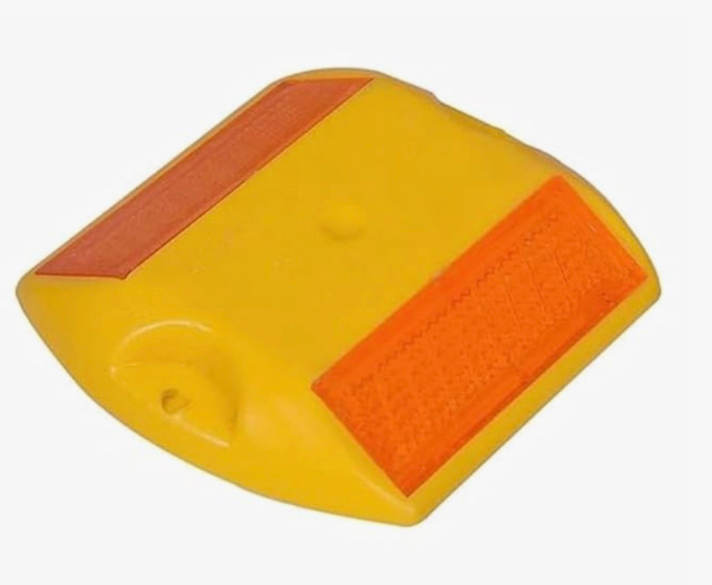 Road Reflectors Studs Markers - Enhance Visibility and Safety for Roads and Walkways, Freeways & Driveways | Industrial (yellow) (Pack Of 5)