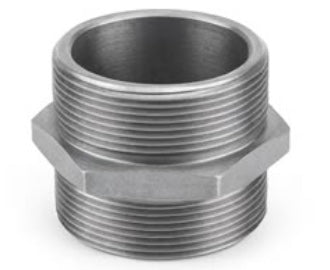 3 Inch Hex Nipple Threaded Pipe Fitting | Stainless Steel Heavy Duty Male x Male Connector for Fuel Tankers & Industrial Pipelines