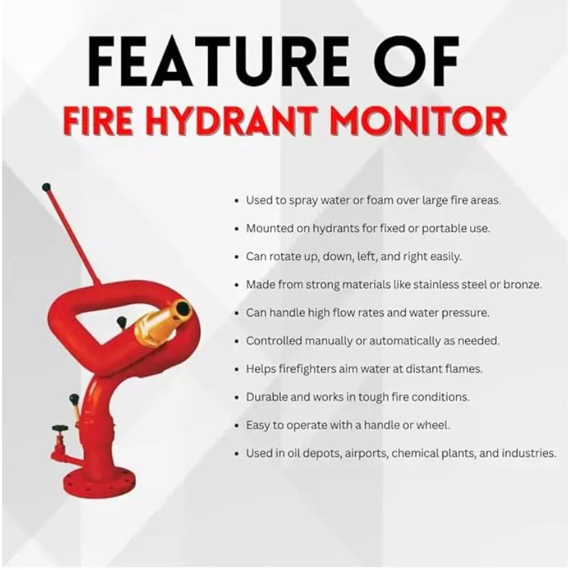 CHANDOK High-Capacity Directional Water Cannon for Fire Suppression Stainless Steel or Bronze Material