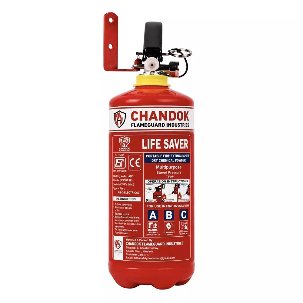 Chandok 2 Kg Fire Extinguisher ABC Powder Stored Pressure Type