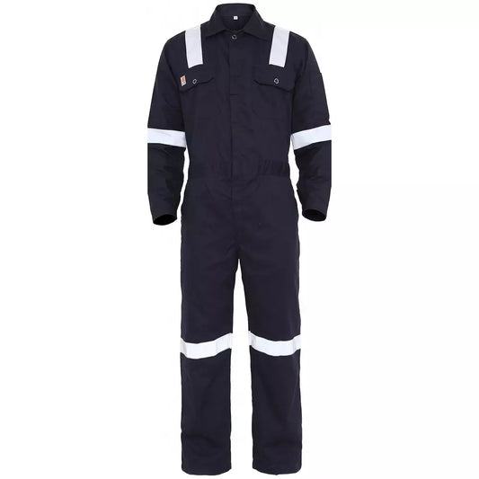 FR Coverall Cotton Fire Resistance Suit Navy Blue
