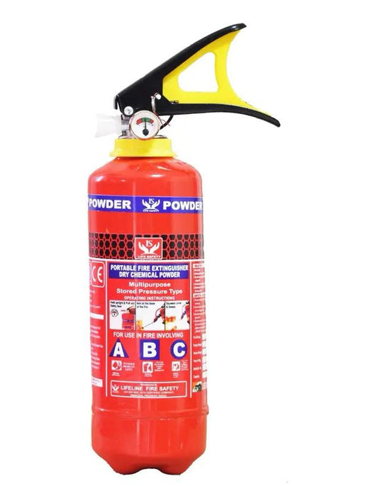 Life Safety MS ABC Fire Extinguisher (Red | 2Kg)(1.3 X 5 X 1.3 Inch)